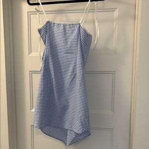 SHEIN Asymmetrical Blue and White Sundress